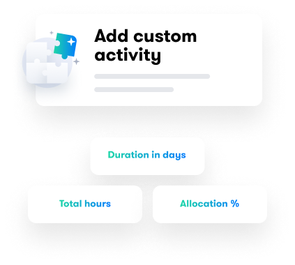 Custom activities with allocation & duration
